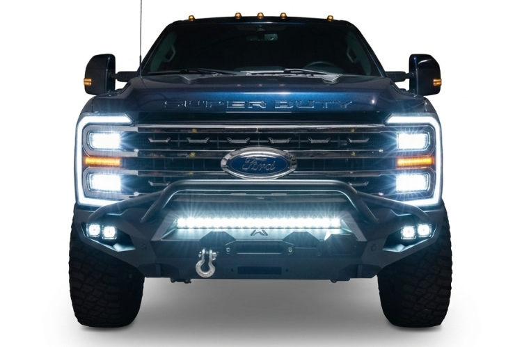 Night Raider Kit bundle showcasing smooth-finish front and rear bumpers with integrated off-road lighting