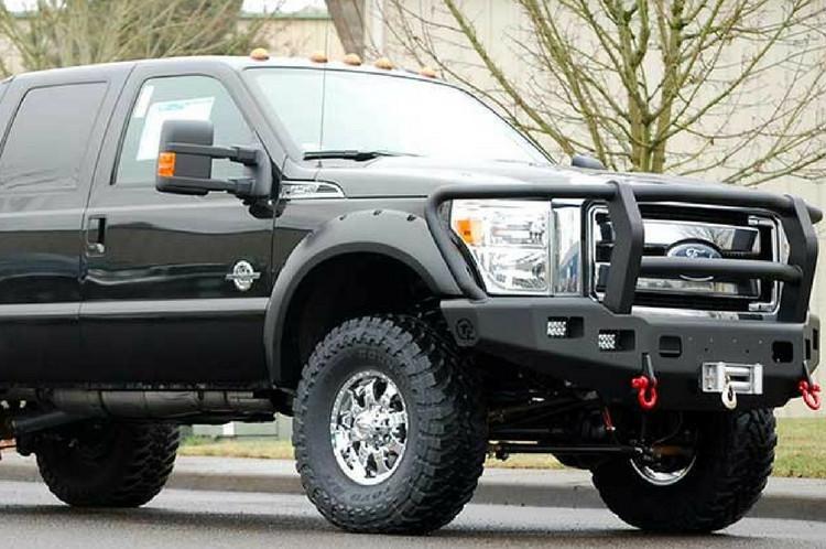 TrailReady 12420G Ford F450/F550 Superduty 2023 Front Bumper Full Guard Winch Ready with Adaptive Cruise