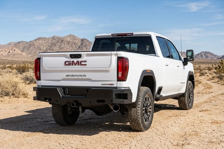 Ranch Hand front and rear bumper kit for the 2026 GMC Sierra 2500HD Workhorse, designed for heavy-duty truck builds