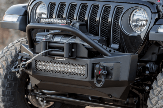 Go Rhino 331101T Jeep Wrangler JK 2018 Rockline Front Bumper  Stubby With Overrider Bar