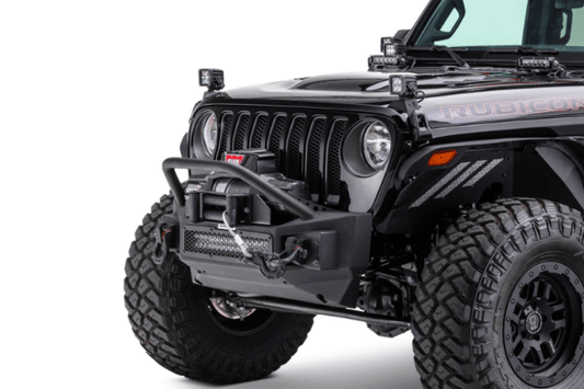 Go Rhino 331101T Jeep Wrangler JK 2018 Rockline Front Bumper  Stubby With Overrider Bar