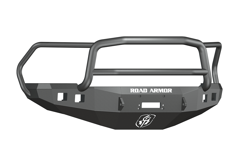 Road Armor Stealth 408R5B 2010-2018 Dodge Ram 4500/5500 Front Winch Ready Bumper Lonestar Guard, Black Finish and Square Fog Light Hole