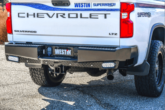 Westin 58-341185 Chevy Silverado 2500/3500 2020-2024 HDX Bandit Rear Bumper Black Finish