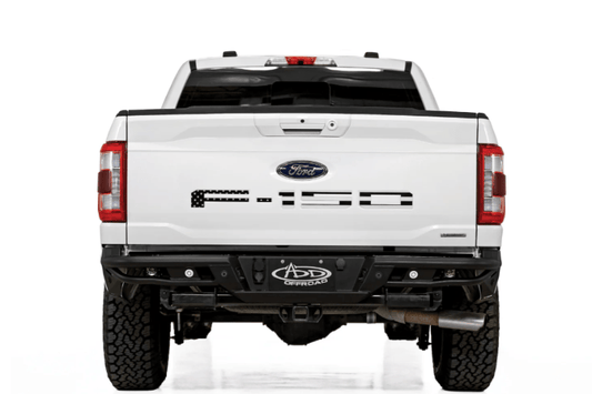 ADD 2024 Ford F150 rear bumper Pro Bolt-On R1908571280103, aftermarket steel bumper for heavy-duty rear protection.