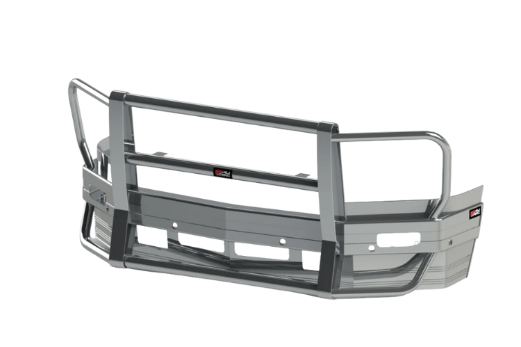 Heavy-duty Ali Arc Classic Dodge Ram 2500/3500 2019-2026 Front Bumper Rectangle Fog Light Cut Outs and Sensor with Rake DGR101LS