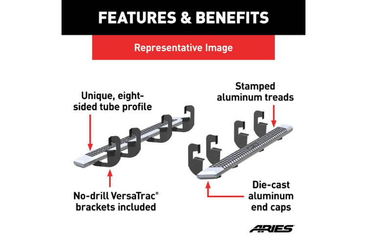 Aries AdvantEDGE chrome aluminum running boards for Dodge Ram 2500/3500