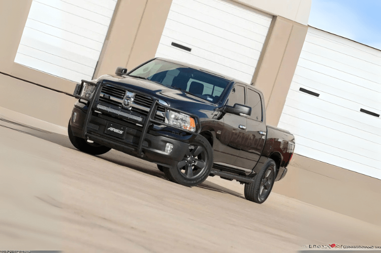 Durable Aries AdvantEDGE black aluminum side bars for Dodge Ram 2500/3500 trucks.