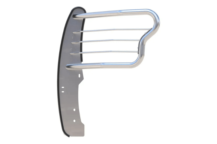 Polished stainless steel Aries Grille Guard 3071-2 installed on Ford F150 for heavy-duty front-end protection