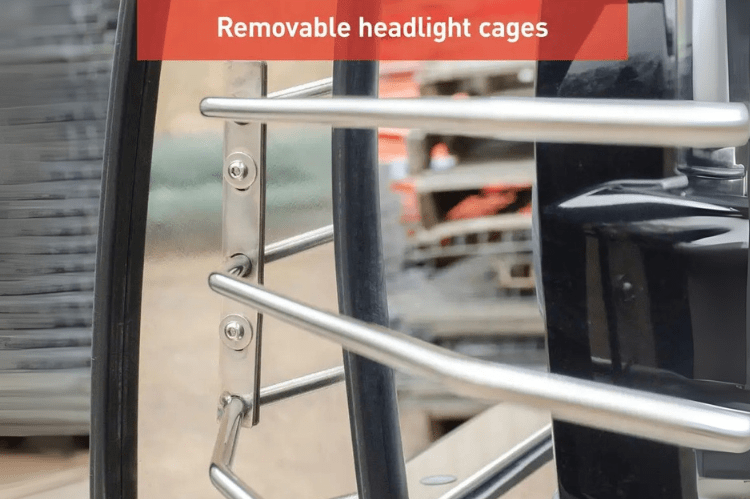 Polished stainless steel Aries Grille Guard 3071-2 installed on Ford F150 for heavy-duty front-end protection