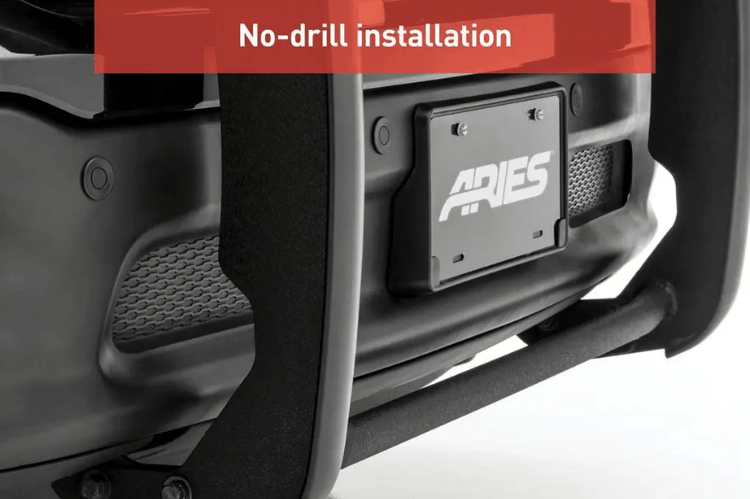 Aries heavy duty grille guard for Chevy Silverado 1500 in black steel
