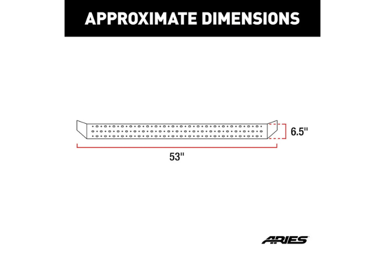 Aries RidgeStep Running Boards Black Steel 6-1/2" 2055513 Dodge Ram 2500/3500 2010-2025