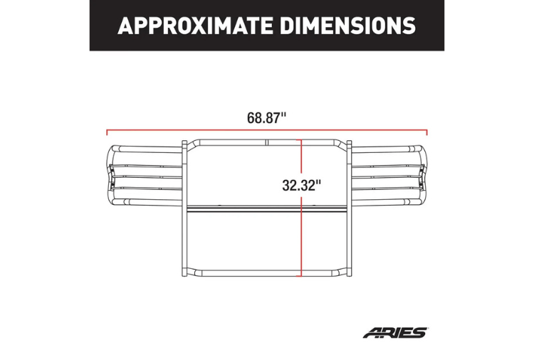 Aries steel black grille guard for 2004-2006 Toyota Tundra, heavy-duty protection