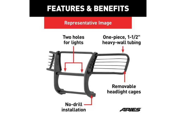 Aries steel black grille guard for 2004-2006 Toyota Tundra, heavy-duty protection