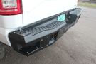 Bodyguard DFR19BYLB A2 rear bumper for 2019–2026 Dodge Ram 2500/3500, a heavy-duty back bumper replacement with sensor and light cutouts — ideal aftermarket back bumper upgrade for tough truck protection