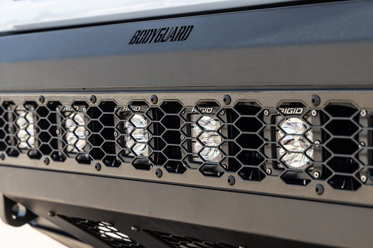 Bodyguard NAG24BNBNN Freedom Series Base Front Bumper for 2024–2026 GMC Sierra HD, a heavy-duty off-road front bumper upgrade from Bodyguard bumpers