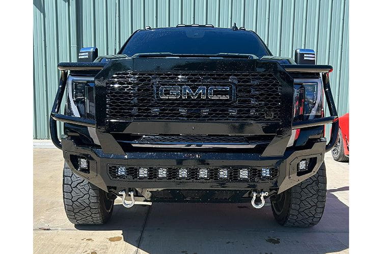 Bodyguard NEG24BNBMN Freedom Series Extreme Front Bumper for 2024-2026 GMC Sierra 2500HD/3500HD, heavy-duty black steel design with aggressive styling and off-road protection.