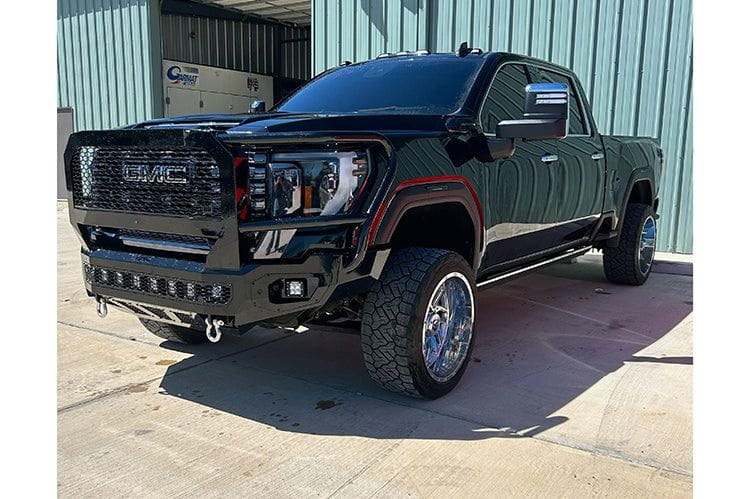 Bodyguard NEG24BNBMN Freedom Series Extreme Front Bumper for 2024-2026 GMC Sierra 2500HD/3500HD, heavy-duty black steel design with aggressive styling and off-road protection.
