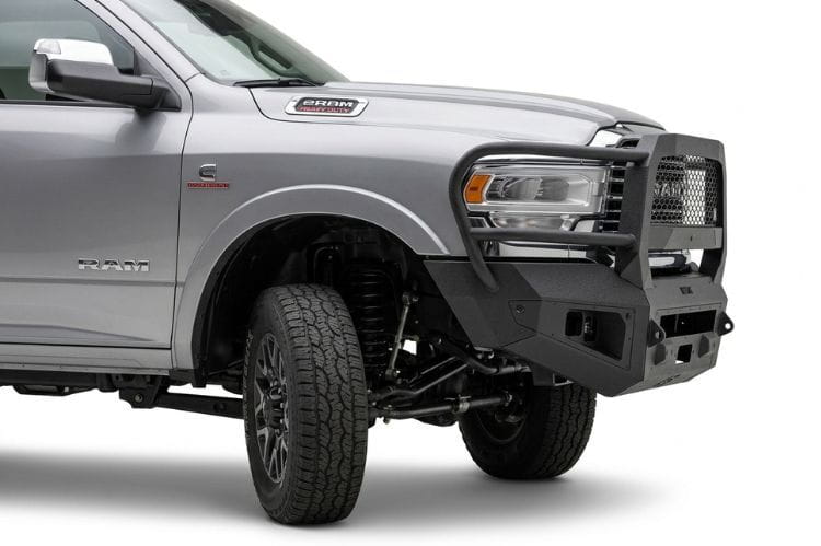 Bodyguard Truck Front Bumper A2 Extreme CER19BYTMH 2019-2026 Ram 2500/3500 – Textured Black, Parking Sensor Cutouts, Camera Relocation Harness