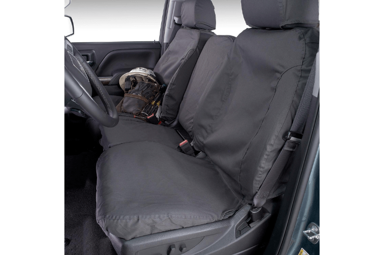 Covercraft SS3381PCCH Chevy Silverado 2500HD/3500HD 2007-2014 Polycotton SeatSaver Custom Front Seat Covers - Charcoal
