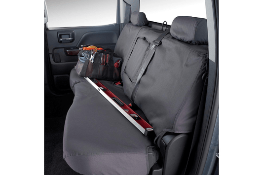 Covercraft SS8375PCCH Chevy Silverado 2500HD/3500HD 2007-2014 Polycotton SeatSaver Custom Rear Seat Covers - Charcoal