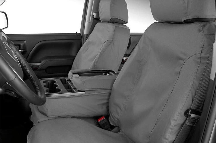 Covercraft SS2533PCGY GMC Sierra 2500HD/3500HD 2020-2023 Polycotton SeatSaver Custom Front Seat Covers - Grey
