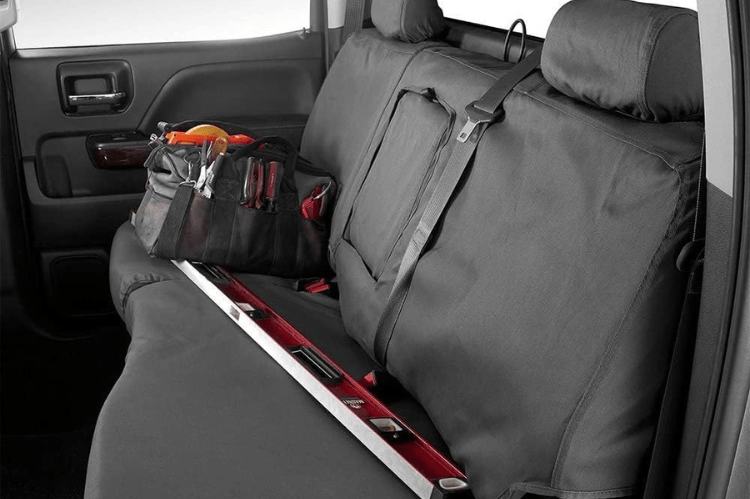 Covercraft SS3381PCCH GMC Sierra 2500HD/3500HD 2007-2014 Polycotton SeatSaver Custom Front Seat Covers - Charcoal