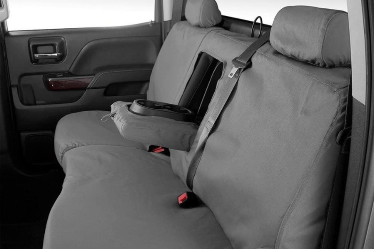 Covercraft SS3381PCGY GMC Sierra 2500HD/3500HD 2007-2014 Polycotton SeatSaver Custom Front Seat Covers - Grey