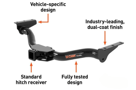 Curt 13211 GMC Sierra 2500HD/3500HD 2001-2010 2" Class 3 Receiver Hitch (Round Tube Frame)