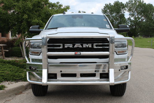 Ali Arc Traditional Aluminum Dodge Ram 2500/3500 2010-2018 Front Bumper Round Fog Light Cut Outs with Rake DGR227L