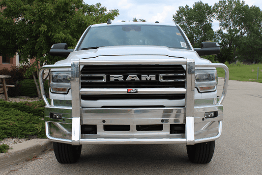 Ali Arc Traditional Aluminum Dodge Ram 2500/3500 2010-2018 Front Bumper Round Fog Light Cut Outs with Rake DGR227L