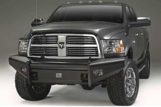 Fab Fours DR19-Q4461-1 Dodge Ram 4500/5500 2019-2024 Black Steel Elite Front Bumper No Guard with Sensor