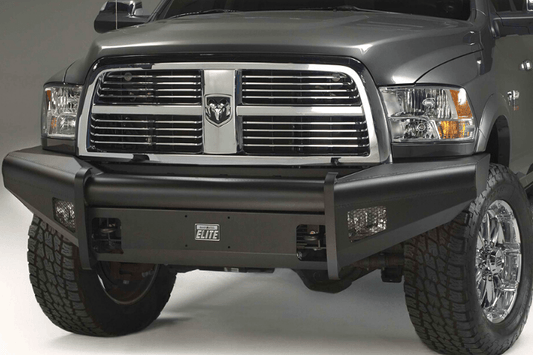 Fab Fours DR19-Q4461-1 Dodge Ram 4500/5500 2019-2024 Black Steel Elite Front Bumper No Guard with Sensor