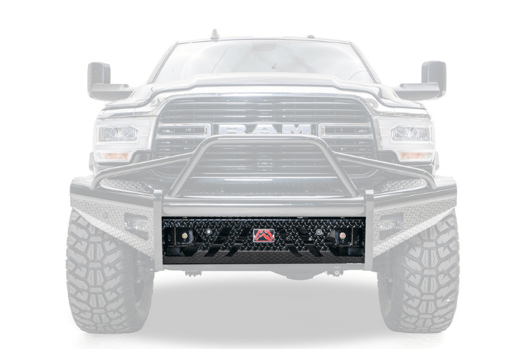 Fab Fours Black Steel No Guard Front Bumper 2019-2024 Dodge Ram 4500/5500 HD (New Body Style) DR19-S4461-1