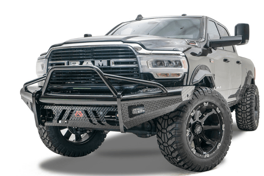 Fab Fours Black Steel Pre-Runner Guard Front Bumper 2019-2024 Dodge Ram 4500/5500 HD (New Body Style) DR19-S4462-1