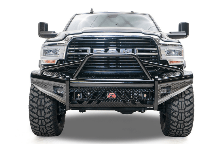 Fab Fours Black Steel Pre-Runner Guard Front Bumper 2019-2024 Dodge Ram 4500/5500 HD (New Body Style) DR19-S4462-1