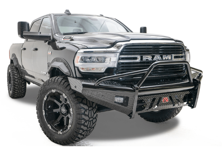 Fab Fours Black Steel Pre-Runner Guard Front Bumper 2019-2024 Dodge Ram 4500/5500 HD (New Body Style) DR19-S4462-1