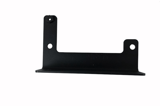 Black metal bracket on a white background
