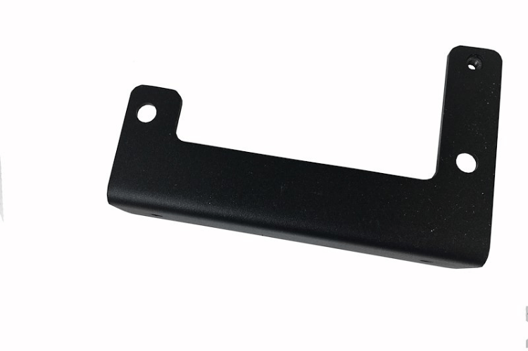 Black metal bracket on a white background