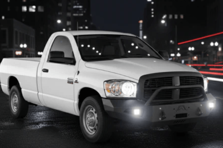 Fab Fours DR06-RS1162-1 Dodge Ram 2500/3500 2006-2009 Red Steel Front Bumper Winch Ready Pre-Runner Guard
