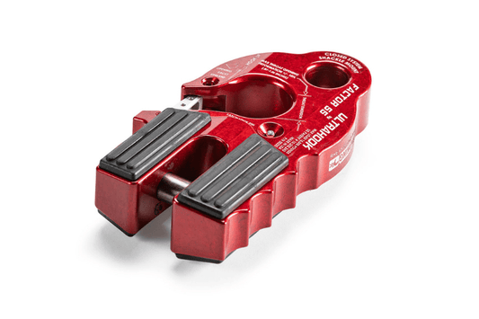 Factor 55 Red UltraHook a High-Strength Winch Hook With Shackle Mount and Safety Latch.