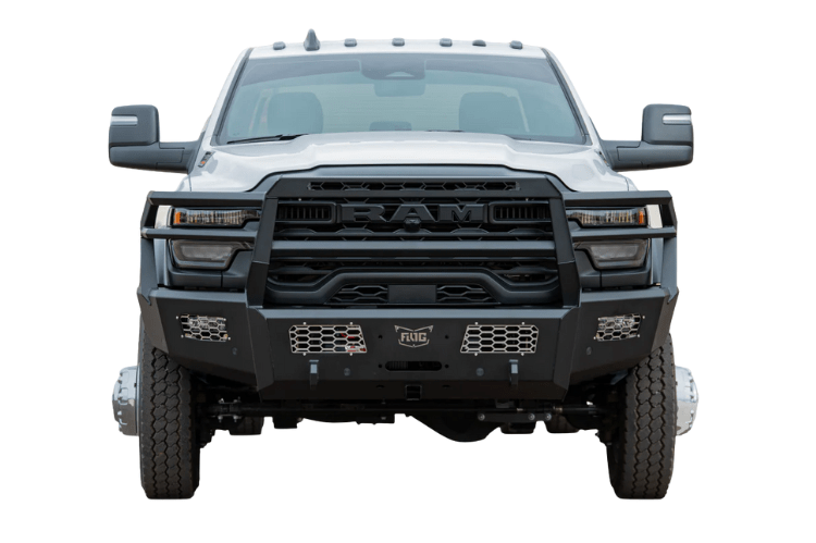 2025 Dodge Ram Flog Industries Frontier Series Full Guard Bumper with custom grille guard.