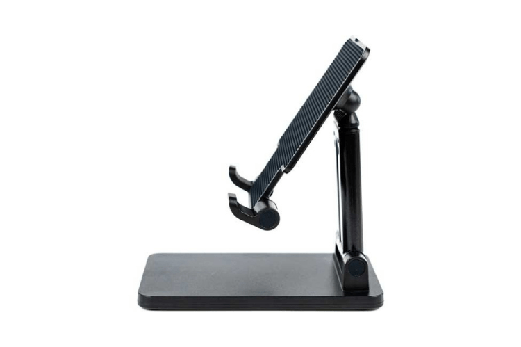 Black adjustable phone/tablet stand.