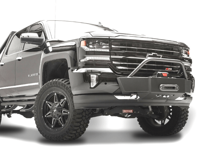 Fab Fours GM14-N3150-1 GMC Sierra 1500 2014-2015 Winch Mount Front Bumper Pre-Runner Guard