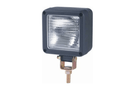 Square automotive work light with a clear lens.