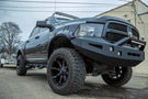 ICI Aluminum Dodge Ram 1500 2013-2018 Alumilite Front Bumper Non Winch With Optional Bolt-On RT Series Light Bracket AL-FBM96DGN-RT