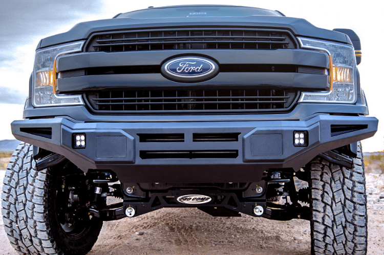 ICI Aluminum Ford F150 2018-2020 Alumilite Front Bumper Non Winch With Optional Bolt-On RT Series Light Bracket AL-FBM15FDN-RT
