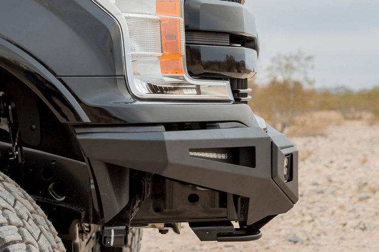 ICI Aluminum Ford F150 2018-2020 Alumilite Front Bumper Non Winch With Optional Bolt-On RT Series Light Bracket AL-FBM15FDN-RT