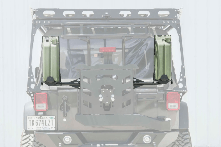 Passenger side black textured Jerry Can mount by Lod Offroad