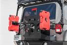 Single RotoPax mount by Lod Offroad in black textured finish for fuel cans
