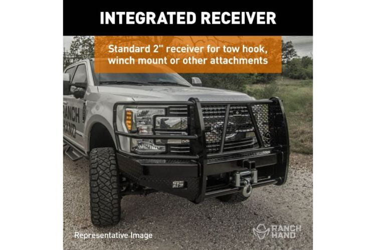 Ranch Hand FBF235BLR Sport Series Winch-Ready Front Bumper with Grille Guard for 2023-2026 Ford F450/F550 Superduty.